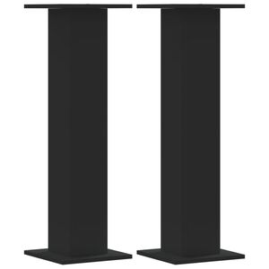 vidaXL Supports de haut-parleurs 2 pcs noir bois d'ing&eacute;nierie