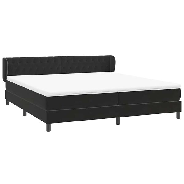 vidaXL Sommier &agrave; lattes de lit avec matelas noir 180x220 cm velours