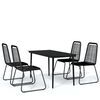 vidaXL Ensemble &agrave; manger de jardin 5 pcs Noir