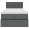 vidaXL Lit ottoman avec matelas et LED Gris fonc&eacute; 80x200cm tissu