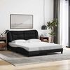 vidaXL Cadre de lit sans matelas Hvar noir 160x200 cm tissu