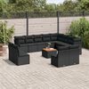vidaXL Salon de jardin avec coussins 13 pcs noir r&eacute;sine tress&eacute;e