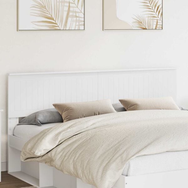 vidaXL T&ecirc;te de lit Blanc 180 cm Bois d'ing&eacute;nierie