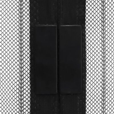 vidaXL Rideaux de porte anti-insectes 2 pcs et aimants noir 220x130 cm