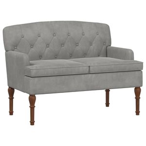 vidaXL Canap&eacute; love seat avec capitonnage en boutons Gris clair Velours