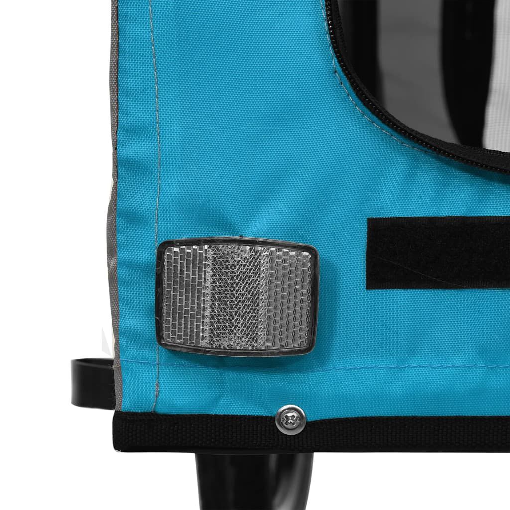 vidaXL Remorque de vélo pour animaux de compagnie bleu et noir