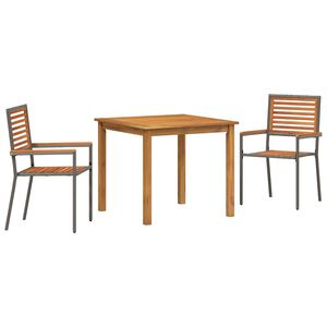 vidaXL Ensemble de salle &agrave; manger pour jardin 3 pc Gris