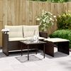 vidaXL Salon de jardin avec coussins 3 pcs marron r&eacute;sine tress&eacute;e