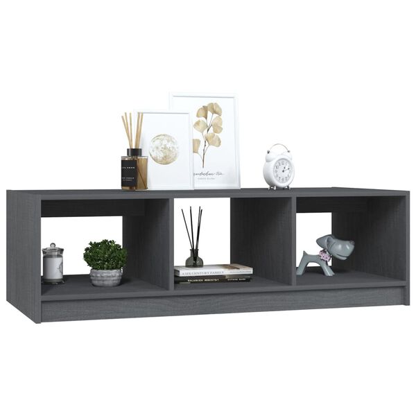vidaXL Table basse gris 110x50x34 cm bois de pin massif