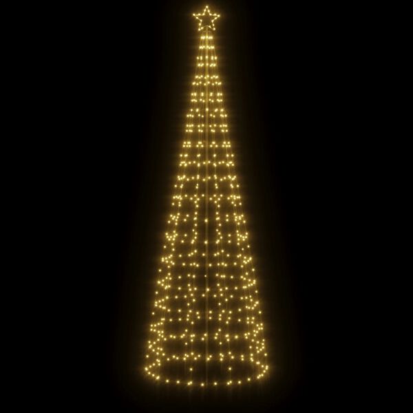 vidaXL Sapin de Noël à LED avec piquets 570 LED blanc chaud 300 cm