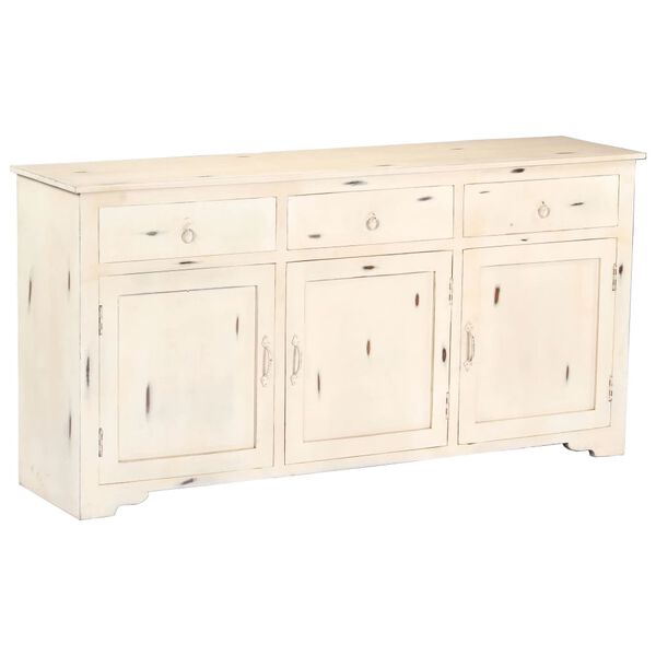 vidaXL Buffet Blanc 160x40x80 cm Bois de manguier massif