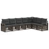 vidaXL Ensemble de canap&eacute; de jardin 7 pc Gris polyrotin