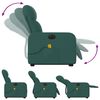 vidaXL Fauteuil inclinable de massage &eacute;lectrique Vert fonc&eacute; Tissu