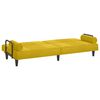 vidaXL Canap&eacute;-lit avec accoudoirs jaune velours