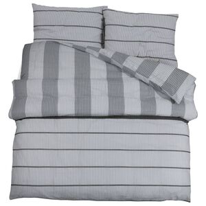 vidaXL Ensemble de housse de couette Gris 135x200 cm Coton