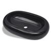 vidaXL Vasque ovale c&eacute;ramique Noir pour salle de bain