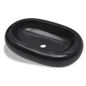 Vasque ovale c&eacute;ramique Noir pour salle de bain