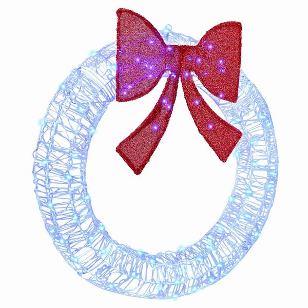 vidaXL Couronne avec 80 LED Bleu 92 x 9.5 x 92 cm Acrylique