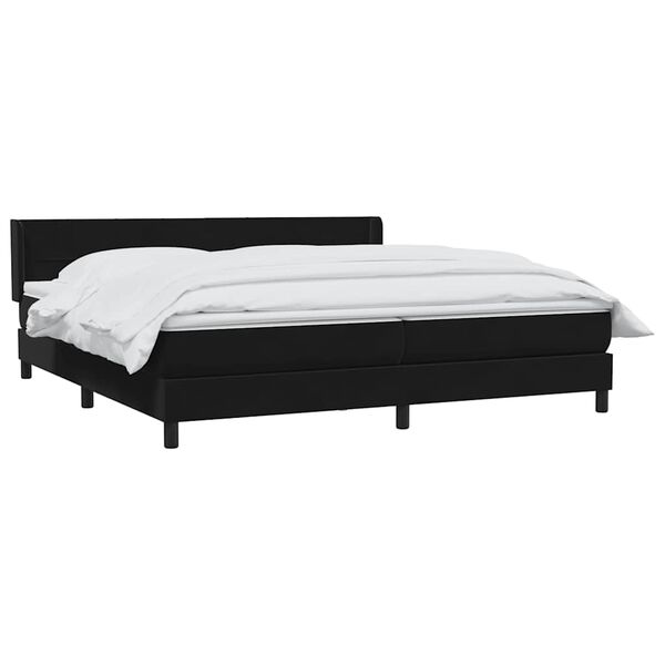 vidaXL Sommier &agrave; lattes de lit avec matelas noir 200x210 cm Velours