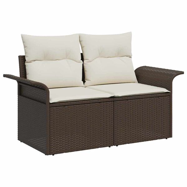 vidaXL Ensemble de canapé de jardin 6 pcs Marron Poly Rattan