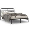 vidaXL Cadre de lit m&eacute;tal sans matelas avec t&ecirc;te de lit noir 140x190cm
