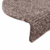 vidaXL Tapis d'escalier auto-adh&eacute;sifs 10 pi&egrave;ces 56 x 17 x 3 cm Marron clair Demi-rond