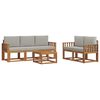vidaXL Ensemble de canap&eacute;s d'ext&eacute;rieur 6 pcs Gris Naturel et Clair