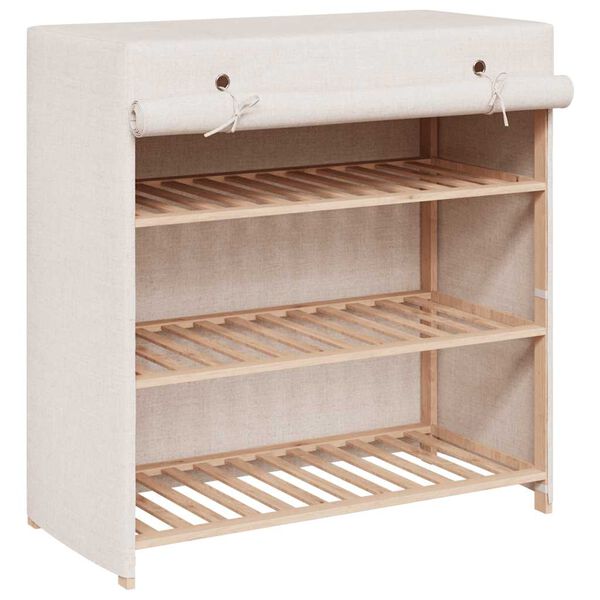 vidaXL Armoire &agrave; chaussures avec housse Blanc 79x40x80 cm Tissu