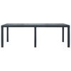 vidaXL Table de jardin Anthracite 220x90x72 cm Plastique Aspect rotin