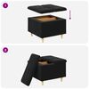 vidaXL Tabouret bouton avec coussin Noir 60 x 60 x 45 cm Velours