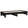 vidaXL Lit coulissant sans matelas noir 2x(100x200) cm