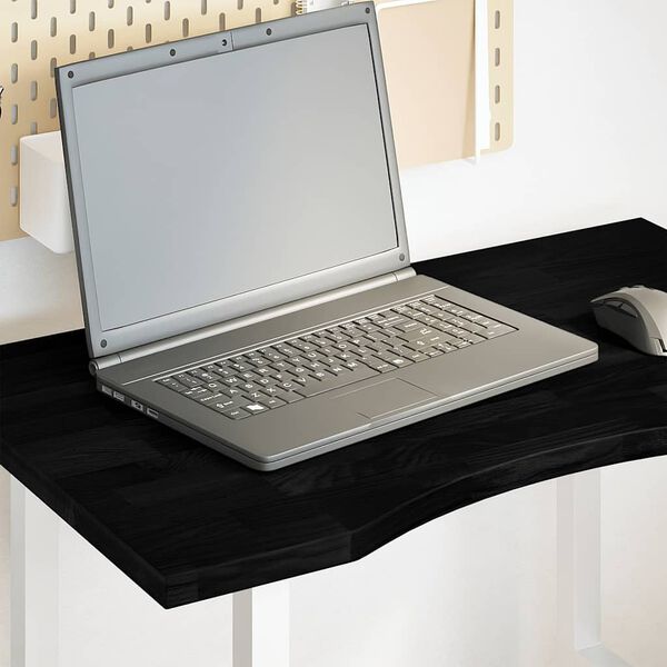 vidaXL Dessus de bureau marron foncé bois chêne massif rectangulaire