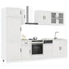 vidaXL Ensemble de 8 meubles de cuisine "Lucca" en bois d'ing&eacute;nierie blanc brillant