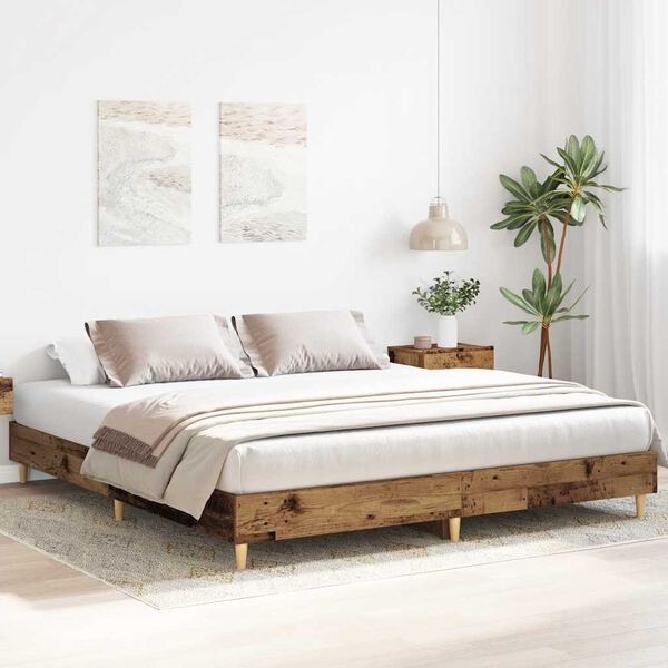 vidaXL Cadre de lit sans matelas vieux bois 180x200 cm bois ing&eacute;nierie