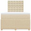 vidaXL Sommier &agrave; lattes de lit avec matelas cr&egrave;me 120x190 cm tissu