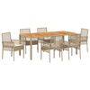 vidaXL Ensemble de salle &agrave; manger pour jardin 7 pcs Beige polyrotin