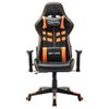 vidaXL Chaise de jeu Noir et orange Cuir artificiel