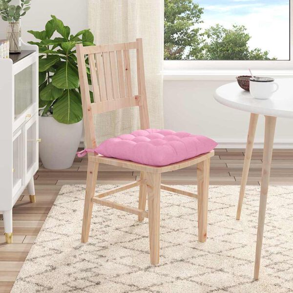 vidaXL Coussins de si&egrave;ge 2 pcs Rose 40 x 40 x 6 cm tissu
