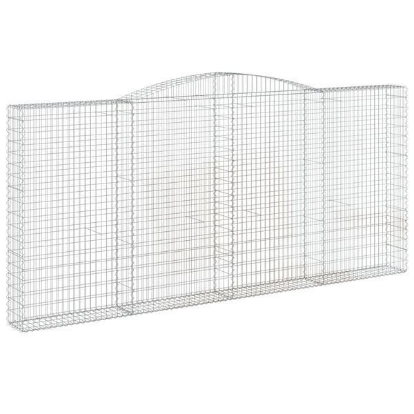 vidaXL Paniers &agrave; gabions arqu&eacute;s 15 pcs 400x30x180/200 cm Fer galvanis&eacute;