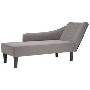 vidaXL Fauteuil long avec accoudoir droit taupe tissu
