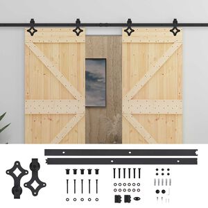 vidaXL Porte coulissante 2 pc 90 x 210 cm Bois de pin massif