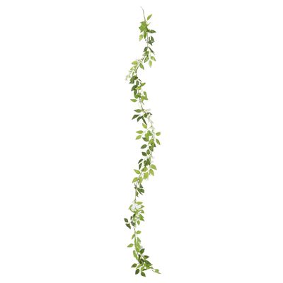 vidaXL Guirlandes de fleurs artificielles 6 pcs blanc 200 cm