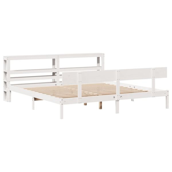 vidaXL Cadre de lit sans matelas blanc 180x200 cm bois massif de pin