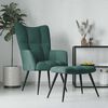 vidaXL Chaise de relaxation avec tabouret Vert fonc&eacute; Velours