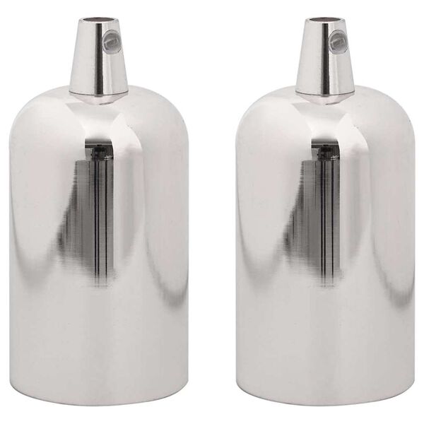 vidaXL Douilles de lampe 2 pcs nickel satin&eacute; E27