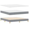 vidaXL Lit boxspring avec matelas Gris clair 180 x 200 cm tissu