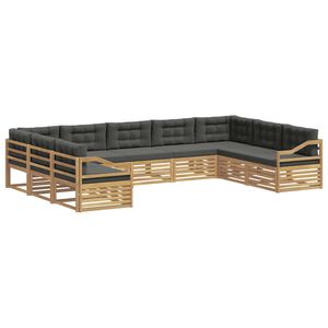 vidaXL Ensemble de canap&eacute;s d'ext&eacute;rieur 9 pc Blanc et anthracite