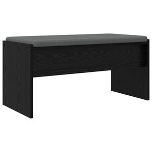 vidaXL Banc d'entr&eacute;e avec coussin Ch&ecirc;ne noir 83 x 38 x 40 cm