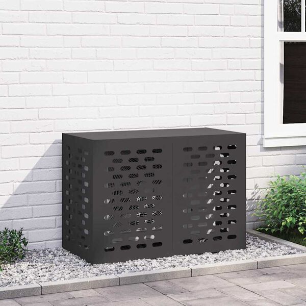 vidaXL Housse de climatiseur Noir 100 x 50 x 70 cm Acier