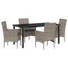 vidaXL Ensemble de salle &agrave; manger pour jardin 5 pcs Gris polyrotin